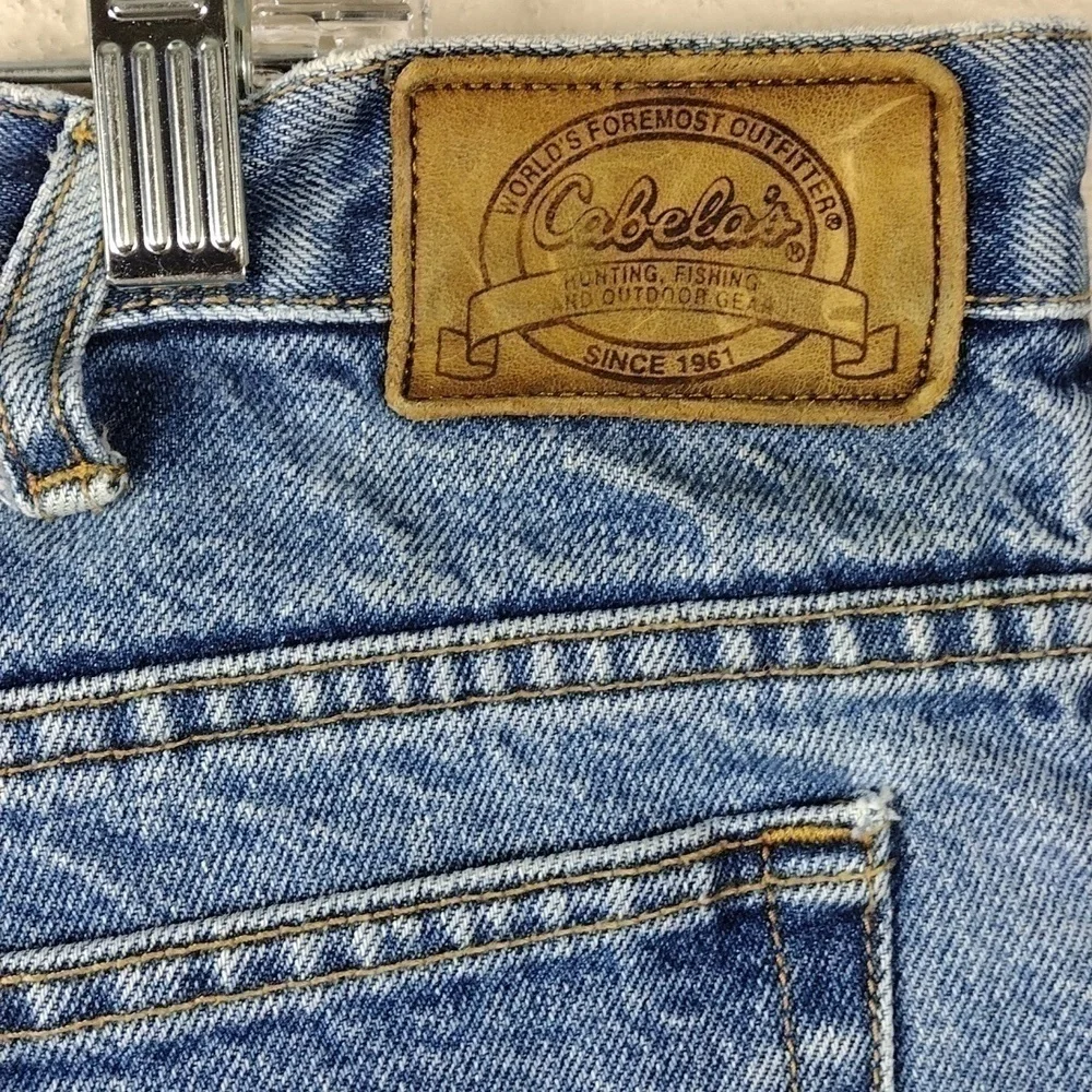 Cabela's Outdoor Gear Blue Medium Wash Five Pocket Zip Up Straight Leg Jean